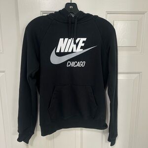 Nike Black Hoodie with White Chicago Logo